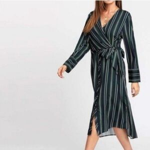 ZARA Striped Midi Shirt Button Down Dress Sz XS